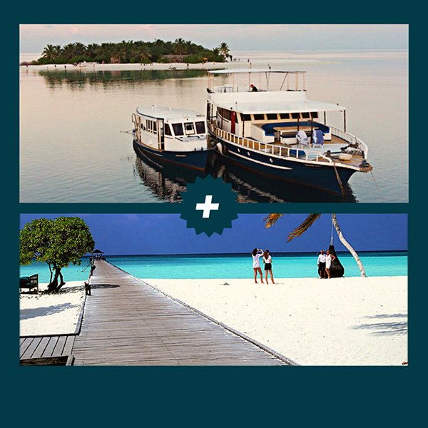 Kombiner Maldivene Liveaboard og resort